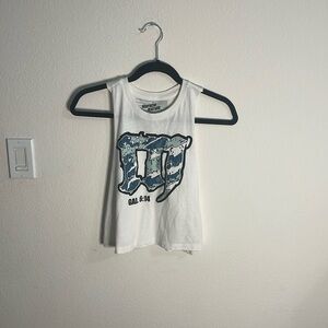 Cropped white tank top